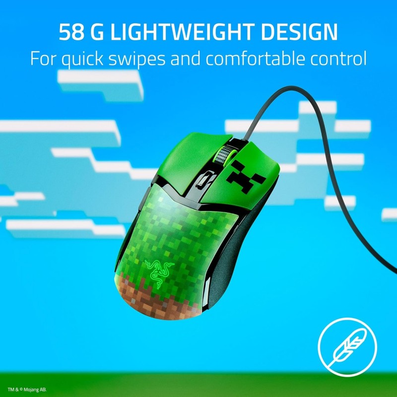 Razer Ratón Cobra version Minecraft con cable (RGB, 8500 DPI)