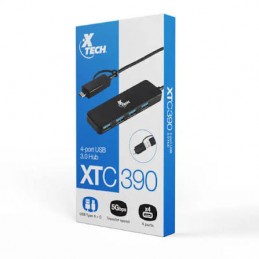 Hub 4 puertos Xtech - USB...