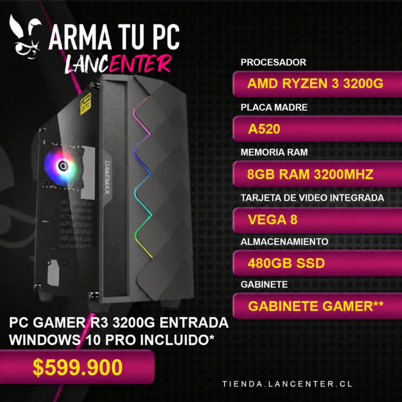 PC GAMER R3 3200G ENTRADA