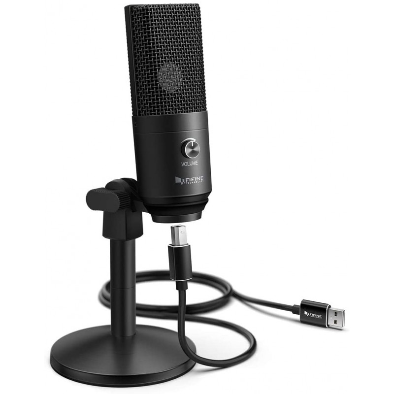  Micrófono de podcast USB, micrófono de computadora condensador  para juegos para transmisión de video de , grabación vocal, micrófono  de PC